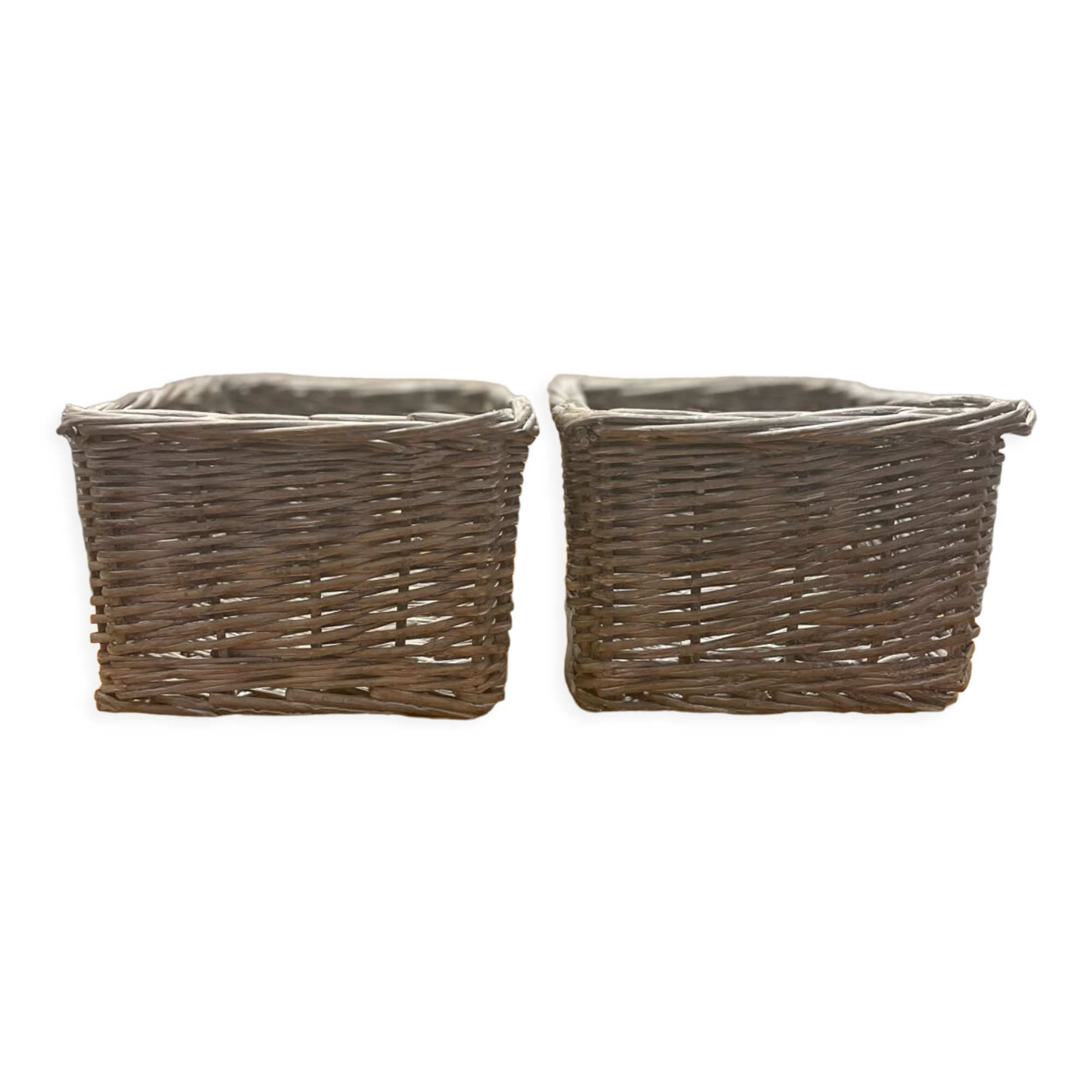 White grey baskets