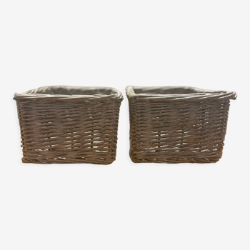 White grey baskets