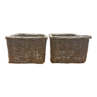 White grey baskets
