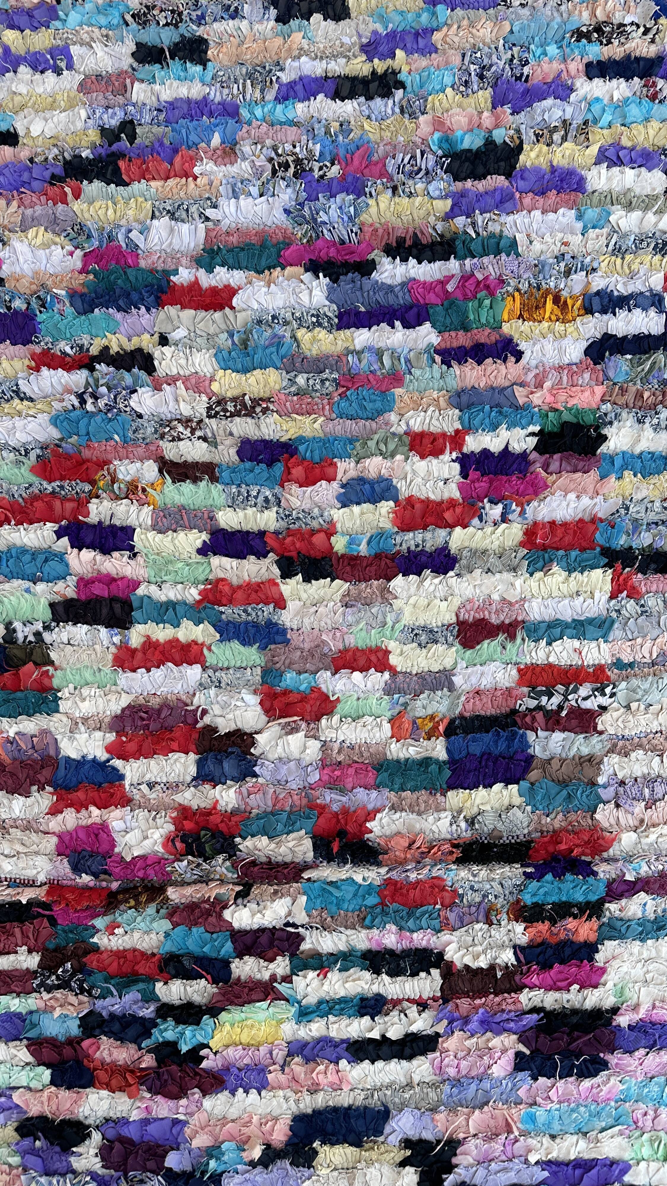 Colorful Boucherouite Moroccan rug - 95 x 211 cm