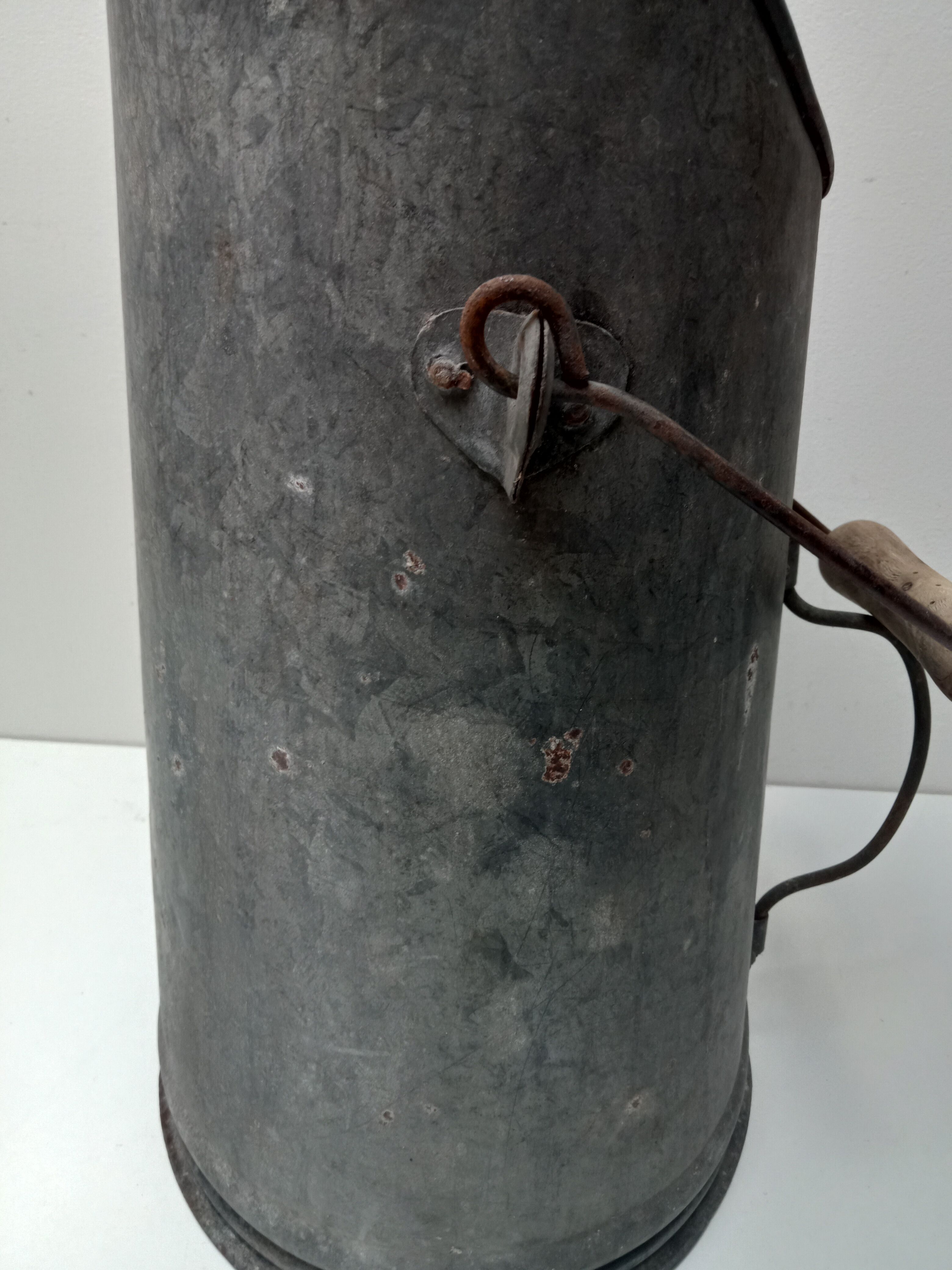 Antique zinc coal bucket