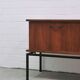 vintage teak TV cabinet metal frame