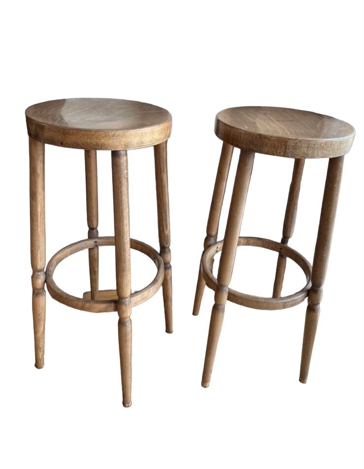 Pair of wooden bar stools
