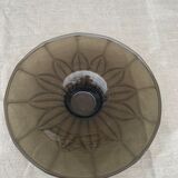 Brown glass cup vintage floral pattern