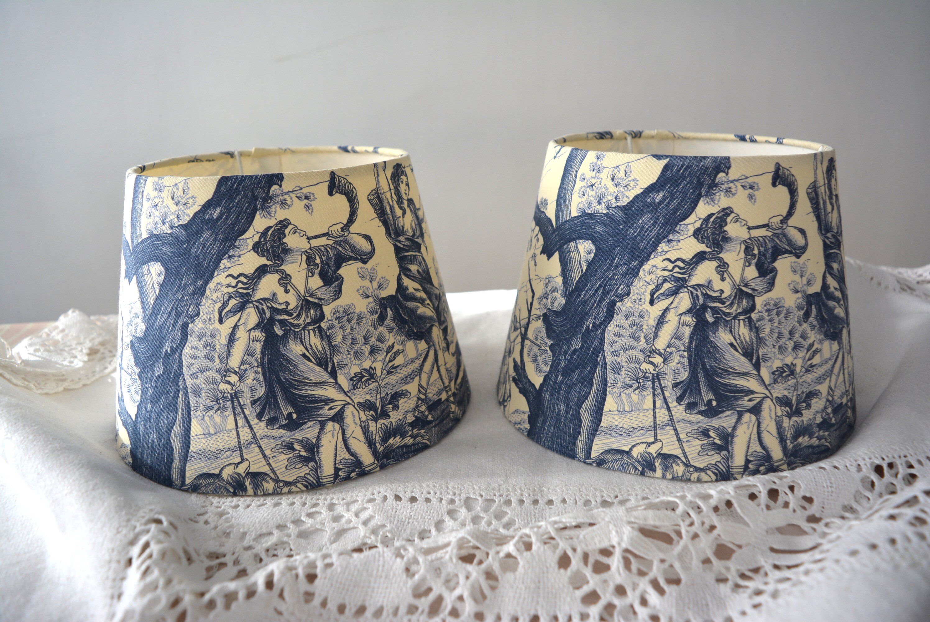 Lot de 2 abat-jour toile jouy