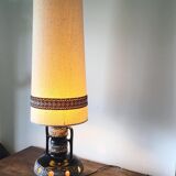 Floor lamp 70s in ceramic and wool