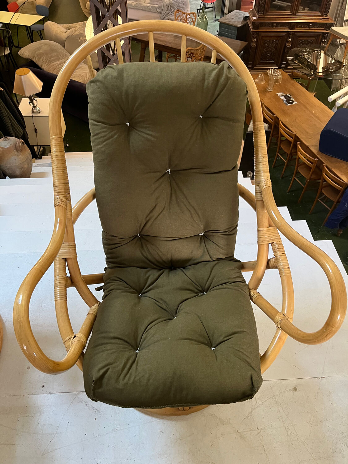 Pair of rattan armchairs