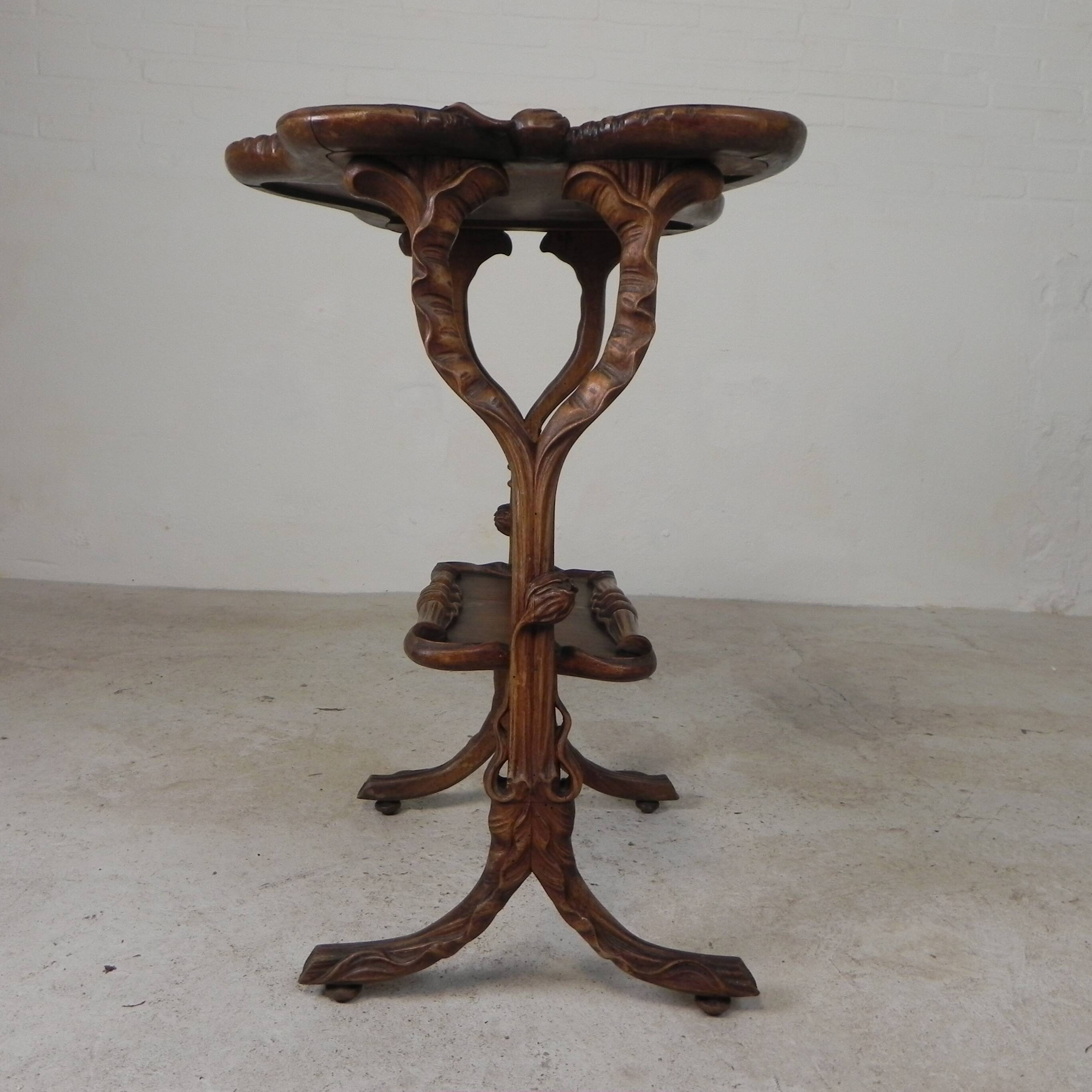 Art Nouveau tea table by Emile Galle, 1899