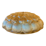 Vintage amber molded glass ceiling light