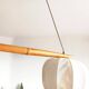 Vintage Scandinavian pendant light, wood and fabric