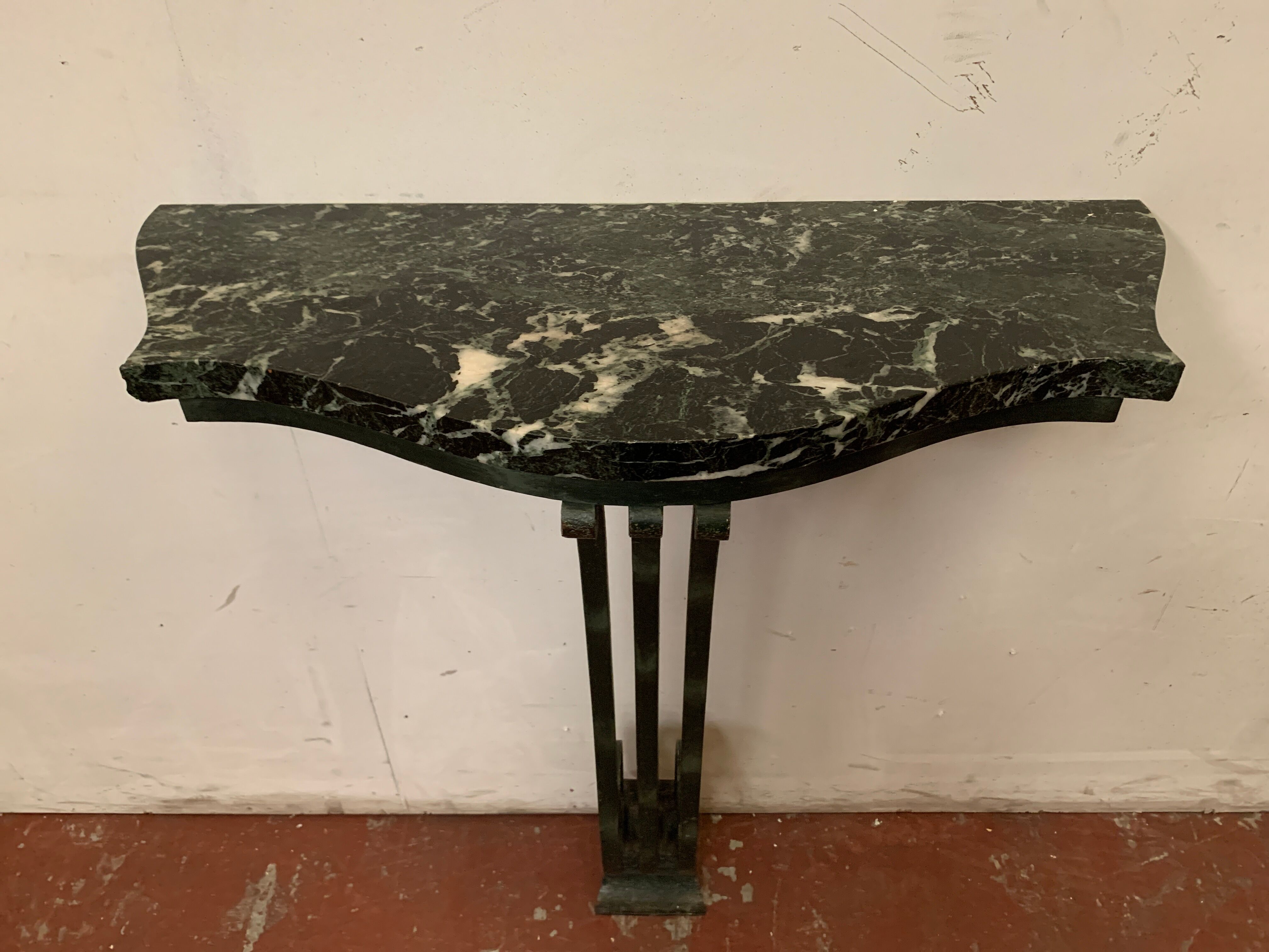 Art Deco console in wrought iron hammered XX century