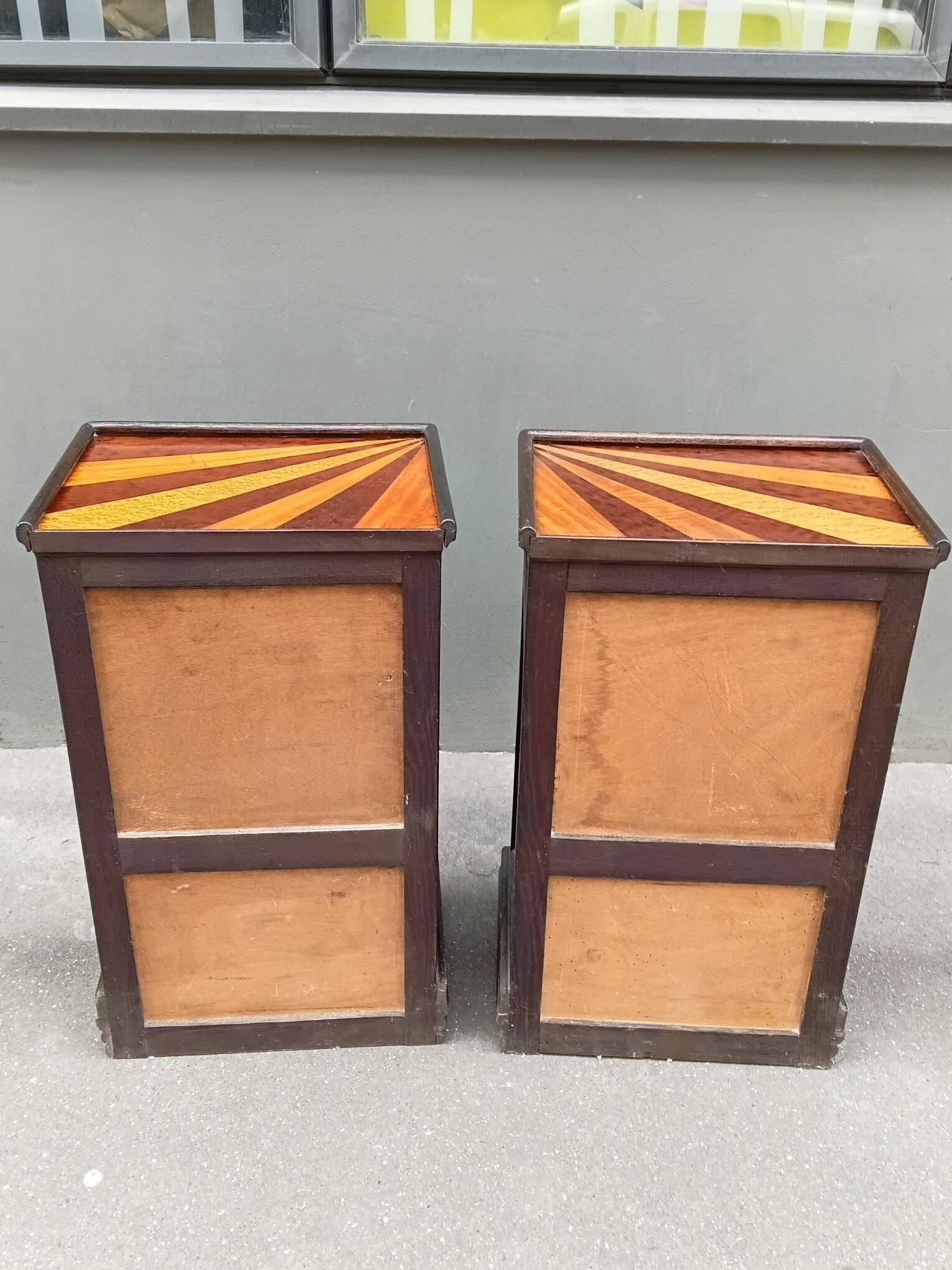 Pair of Art Deco bedside tables from the 1920s.