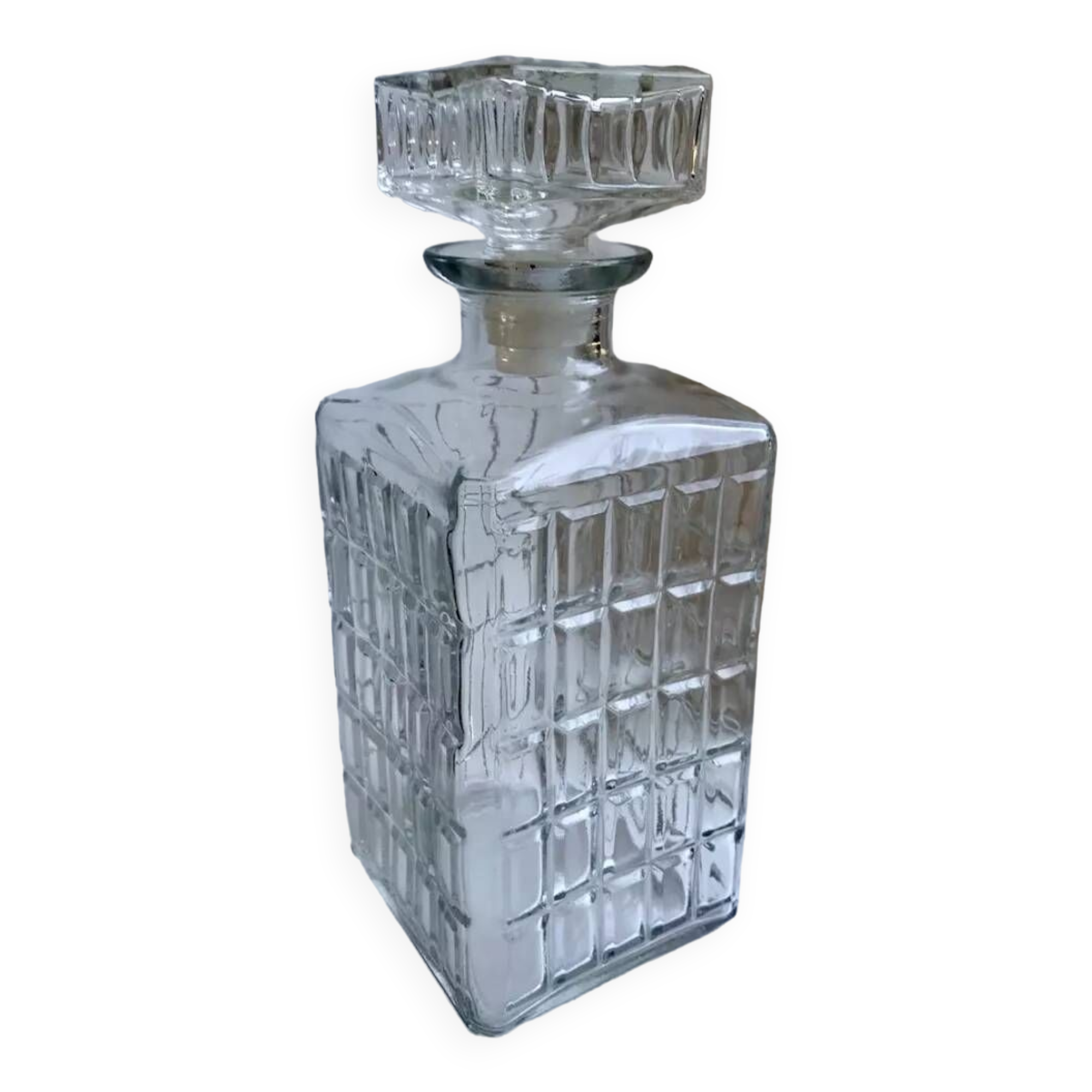 70s glass whiskey decanter