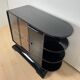 French Art Deco Half Cabinet in Black Lacquer and Mahogany, 1930
