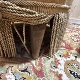 Pair of English-style armchairs in yellow velvet
