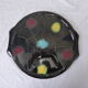Plat a gâteaux en céramique émaillée noire  design et vintage 1950