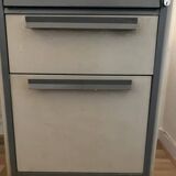 Blue and grey Strafor desk