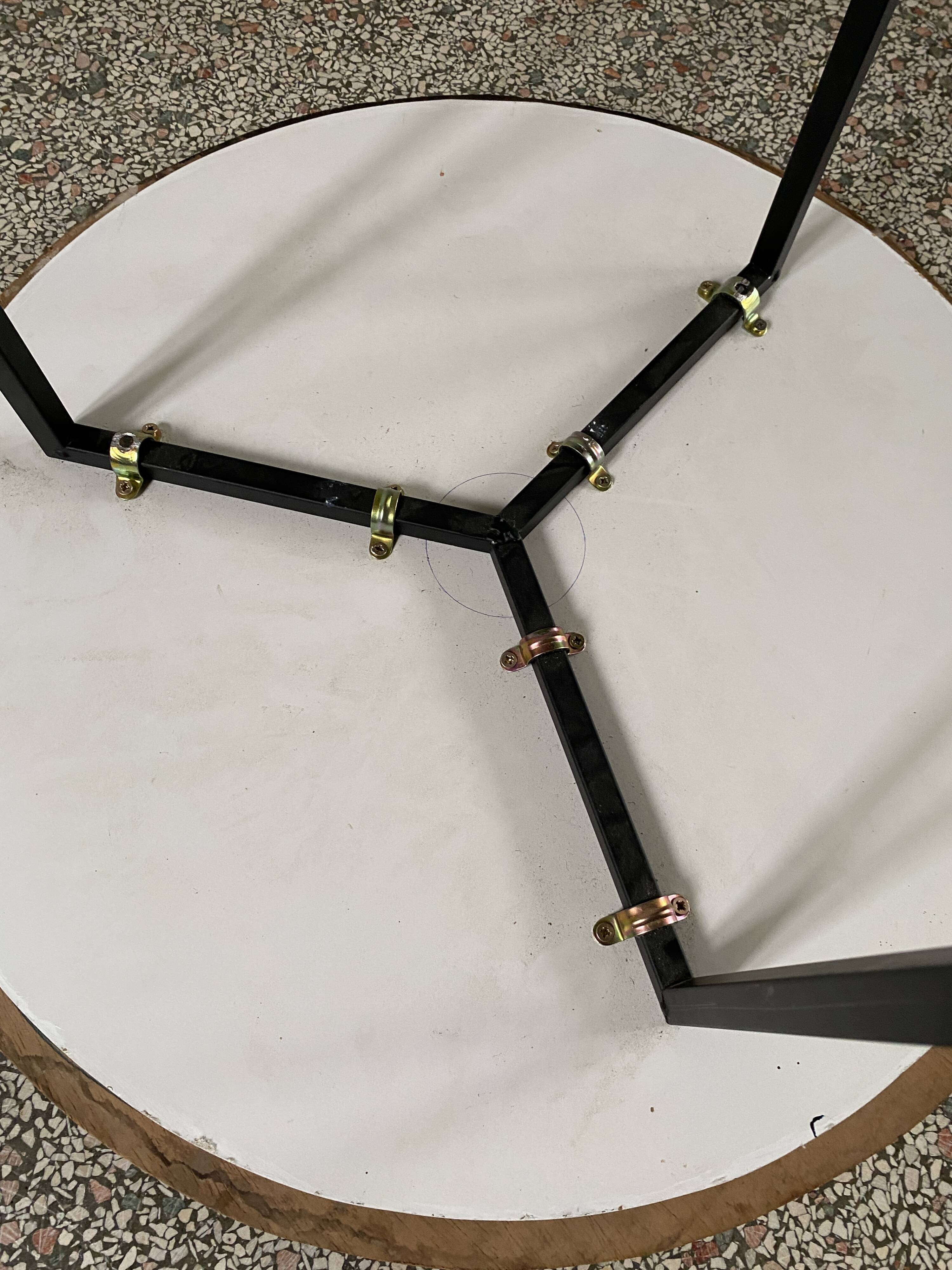 Side table, pedestal living room table, end table, round tray vintage Chinese decor