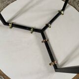 Side table, pedestal living room table, end table, round tray vintage Chinese decor