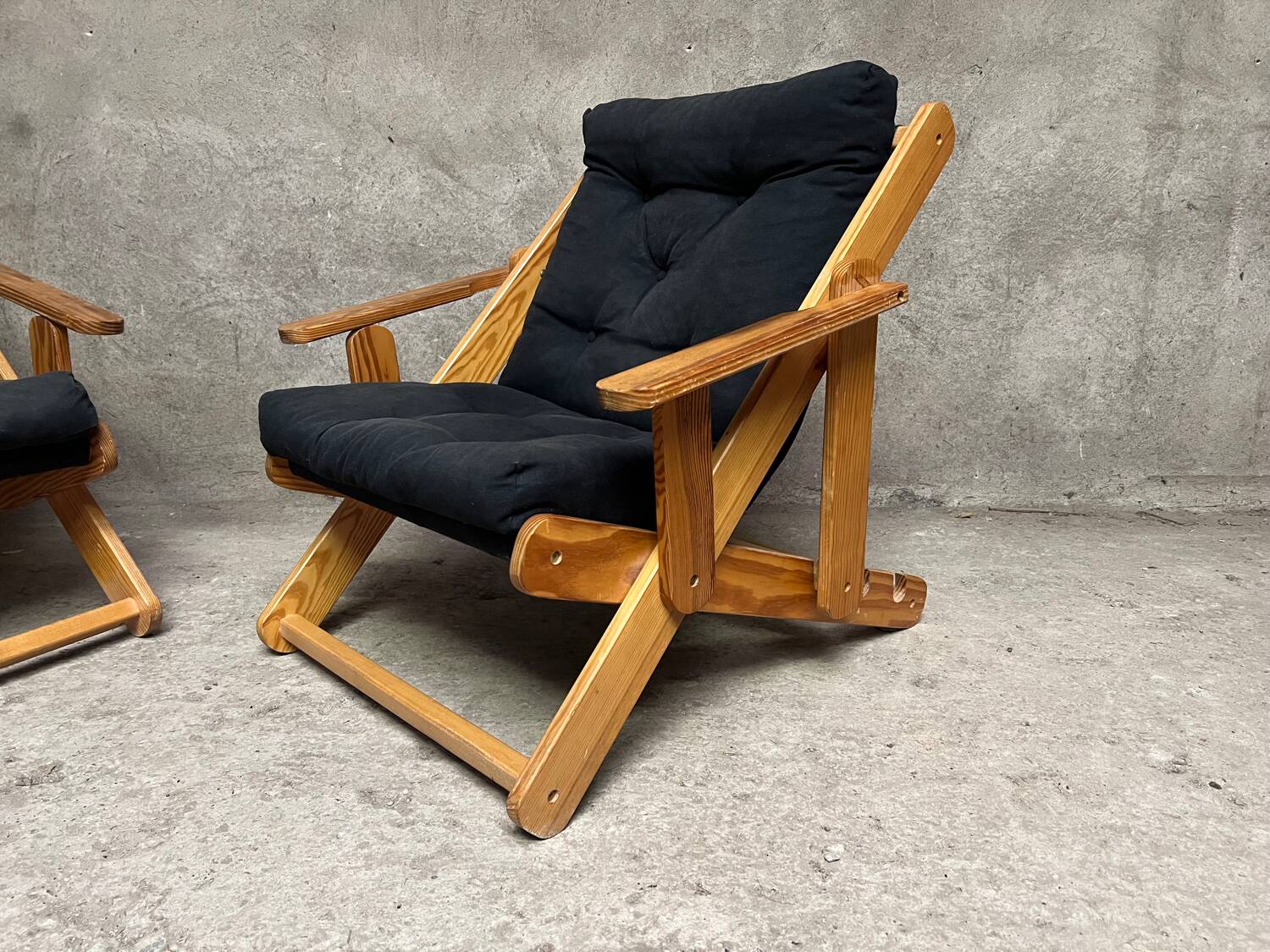 Pair of Scandinavian “Kon-tiki” armchairs by Gillis Lundgren for IKEA