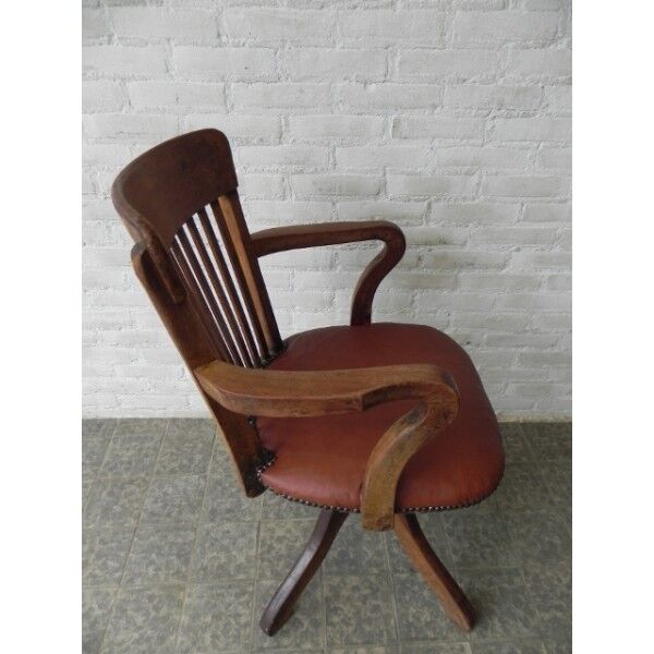 Chaise de bureau en acajou réglable en hauteur