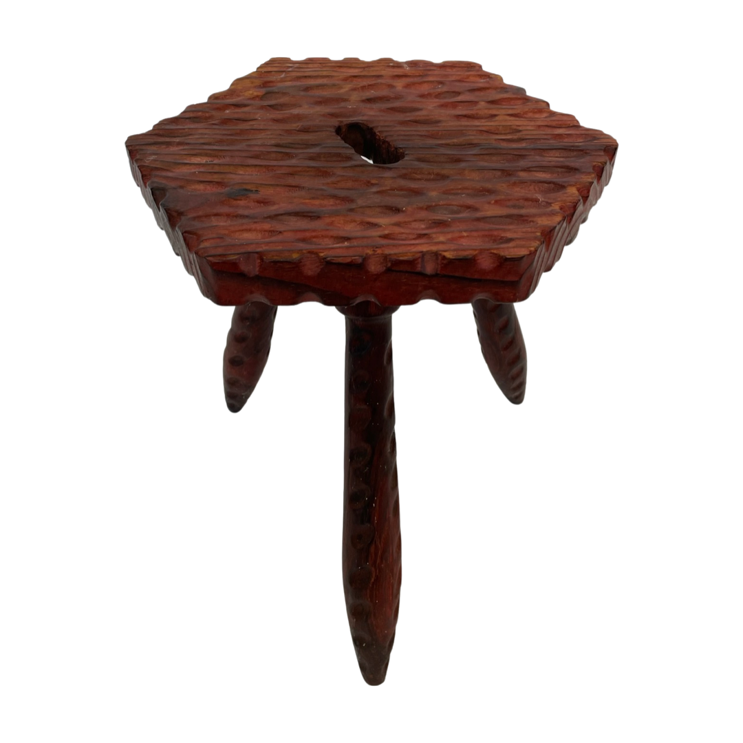 Vintage brutalist stool side table minimalistic