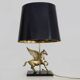 Maison Charles style winged horse desk lamp in vintage brass 1980s