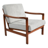 Scandinavian restored armchair Baczyk, 1960s,light grey fabric