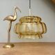 XXL vintage amber glass globe pendant light