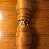 Vintage Danish pine wall lamps, 1960s, set of 2