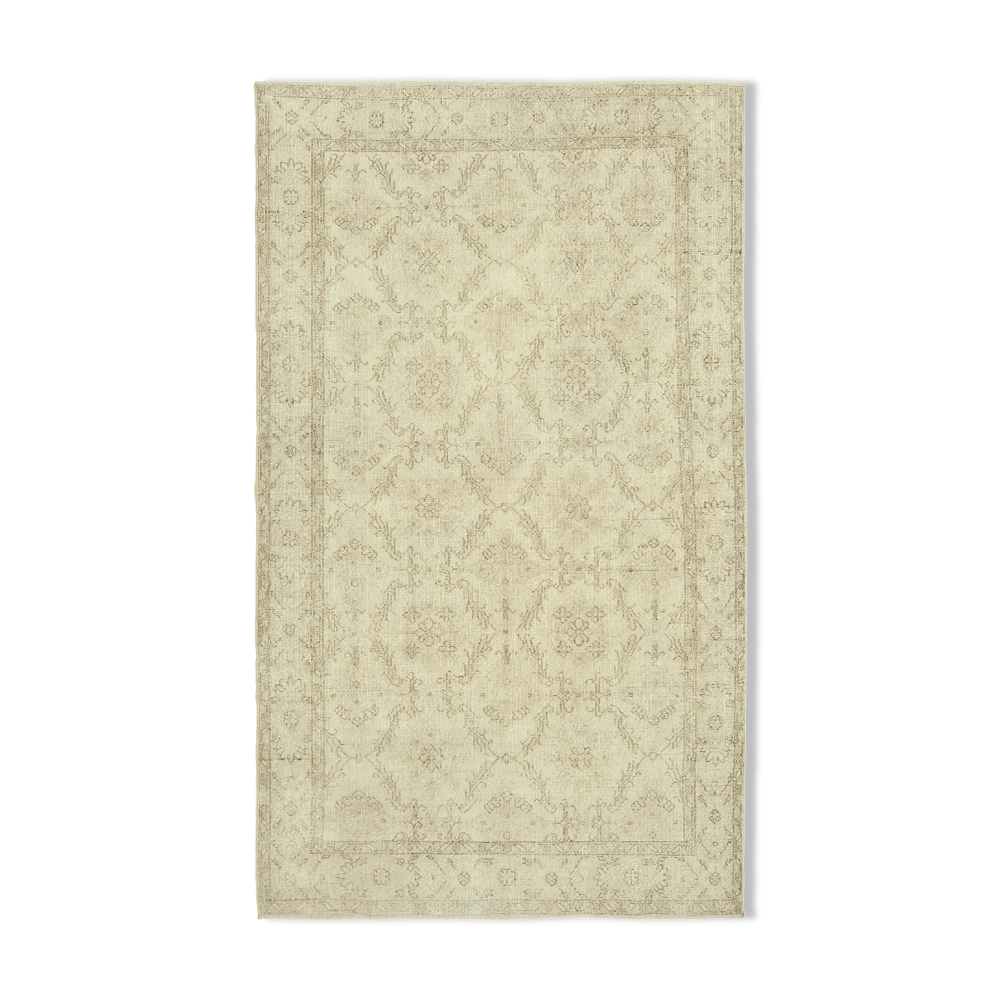 Handwoven contemporary anatolian beige rug 169 cm x 296 cm