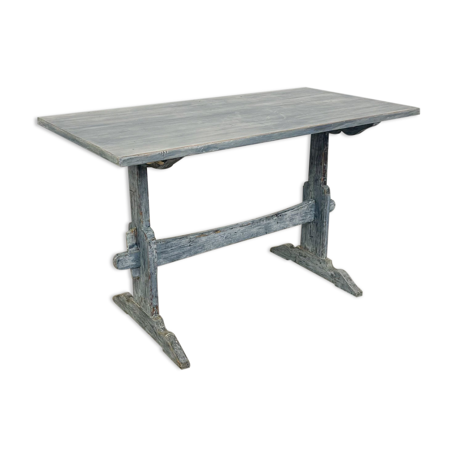 Blue painted swedish antique farmhouse table