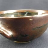 Pair of vintage glazed stoneware bowls signed MJB