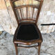 Bistrot chair turned wood & seat skai black vintage
