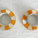 2 tasses avec sous tasses porcelaine de Limoges vintage