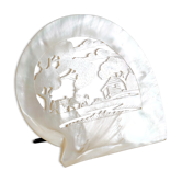 Mother-of-pearl shell openwork asian deco photophore