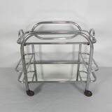 Art Deco serving trolley, chrome-plated, 1920s