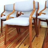 Set of Six Chairs by L. Volák for Dřevopodnik Holešov, Czechoslovakia, 1960s