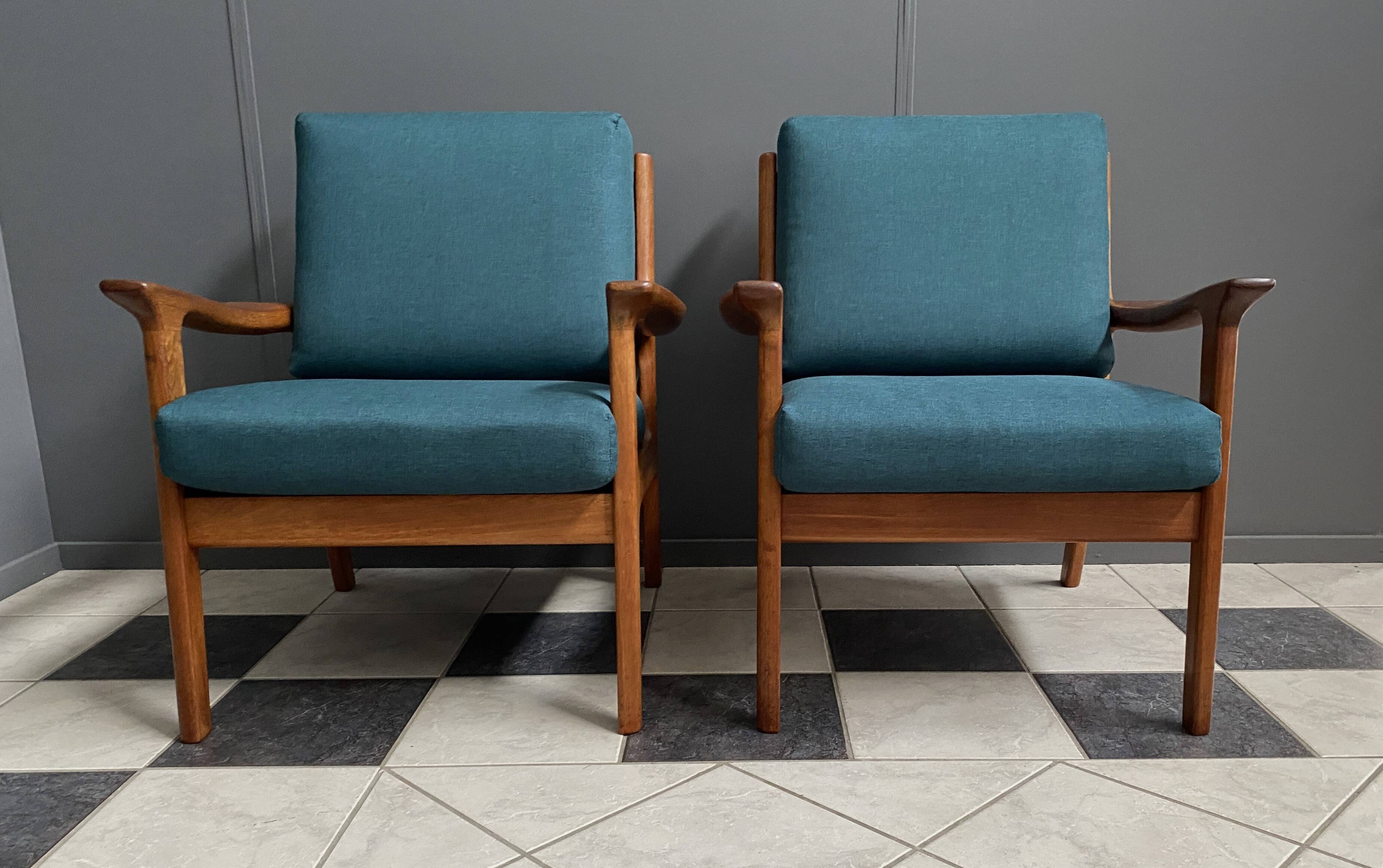 Set Teak Danish chairs by Jull Kristensen 1960s