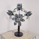 Hollywood Regency 5-Light Lotus Flower Table Lamp in Smoked Glass, 1980's