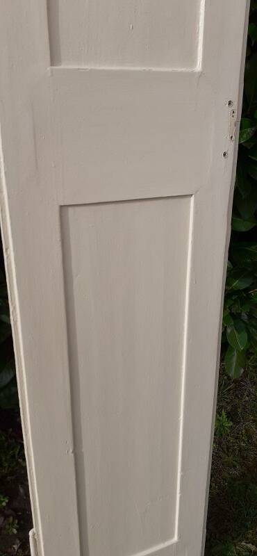 Narrow old paneled molded cupboard door h220x42cm