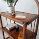 Vintage bamboo and rattan standing shelf