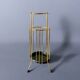 Vintage gold metal umbrella stand