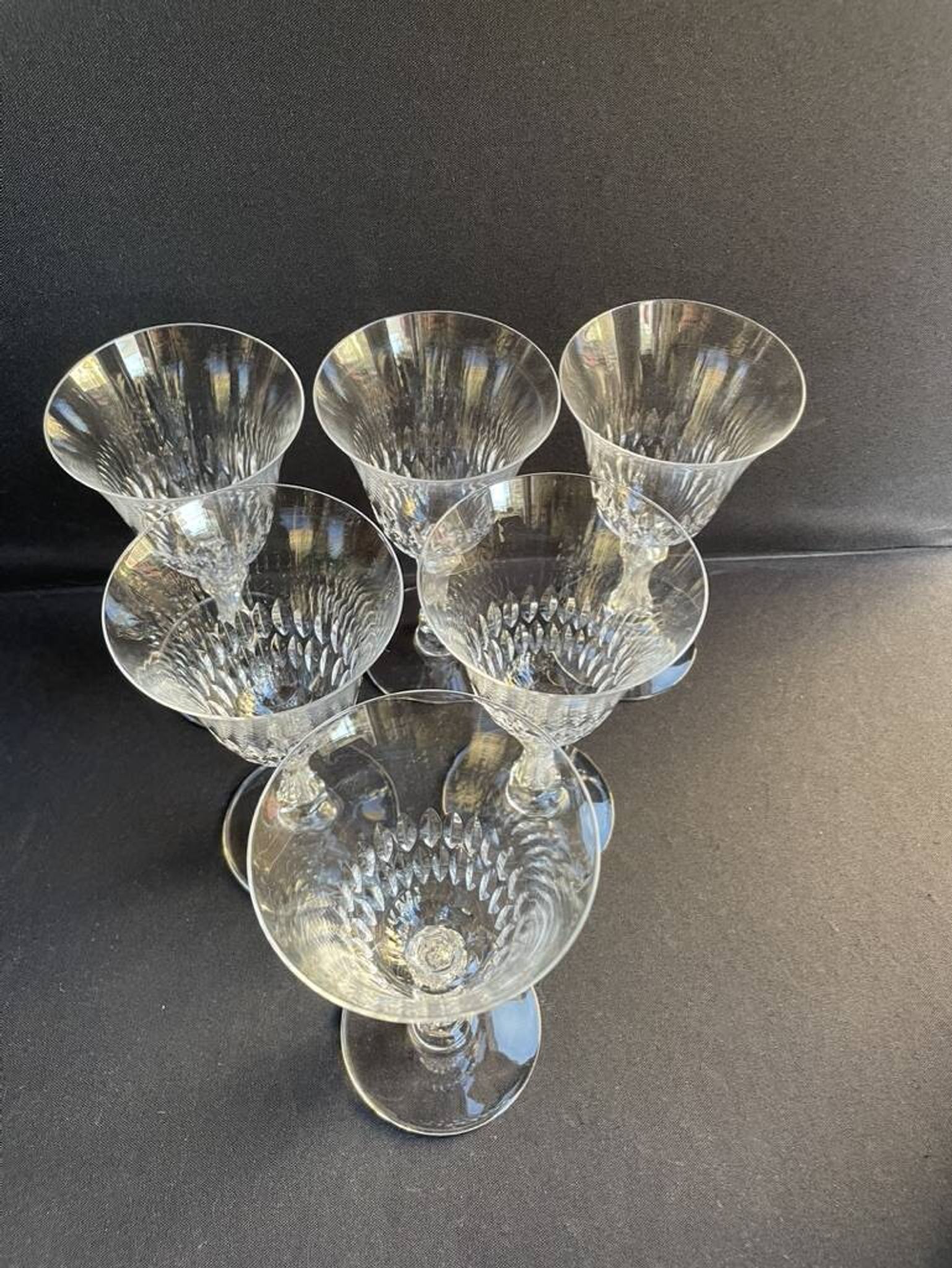 6 Saint Louis water glasses cut Lozère service stamped