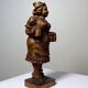 Sujet "La serveuse de bière" en bois sculpté Ludwig Roger Allemagne années