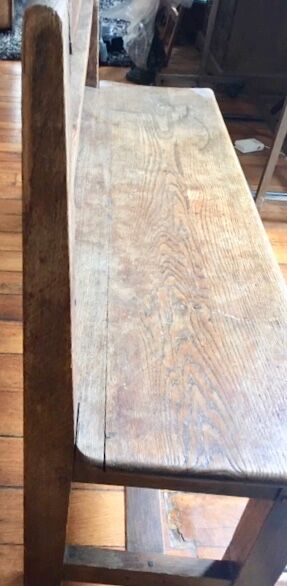 Old solid wood back bench