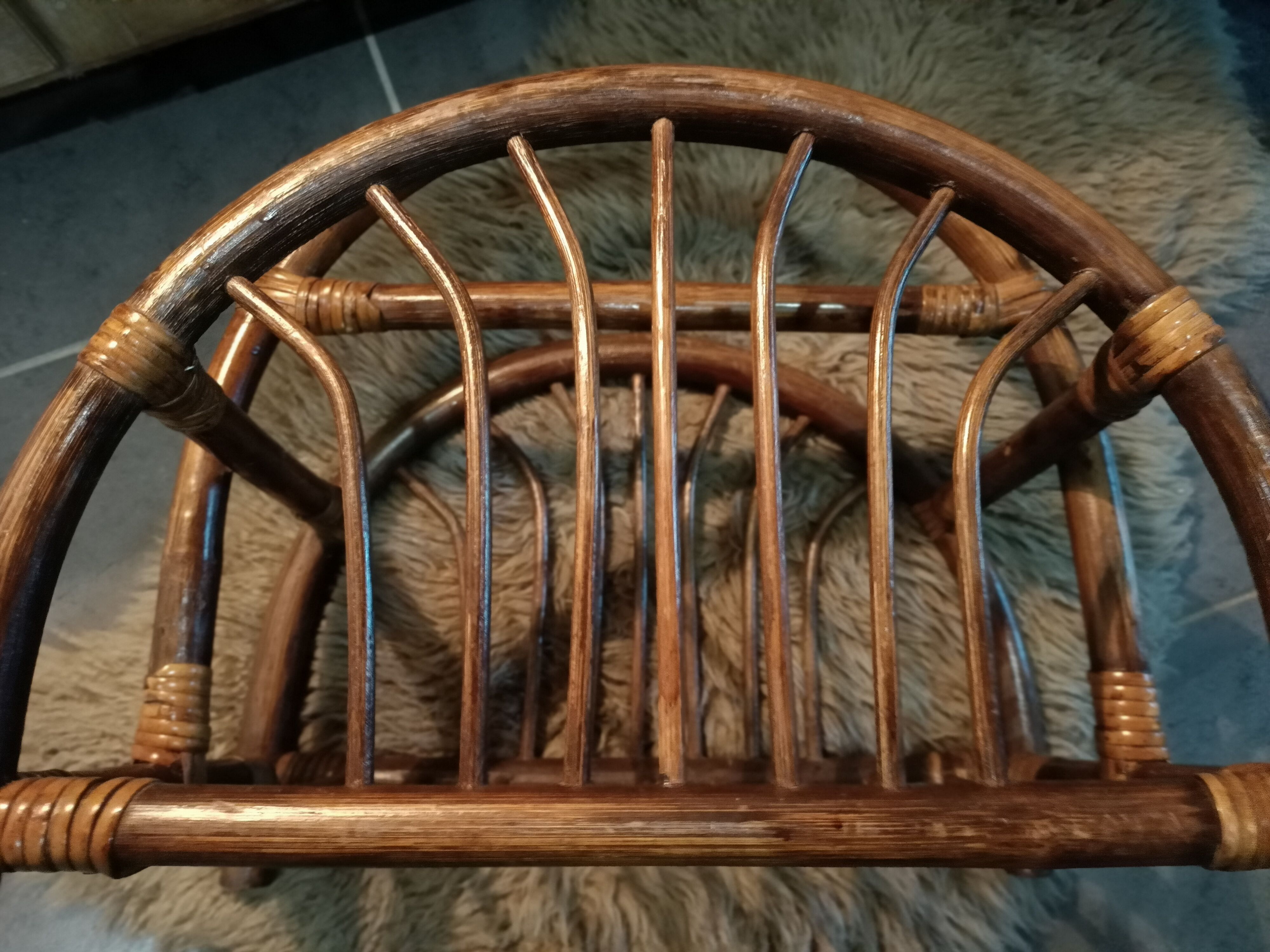 Dark bamboo magazine holders