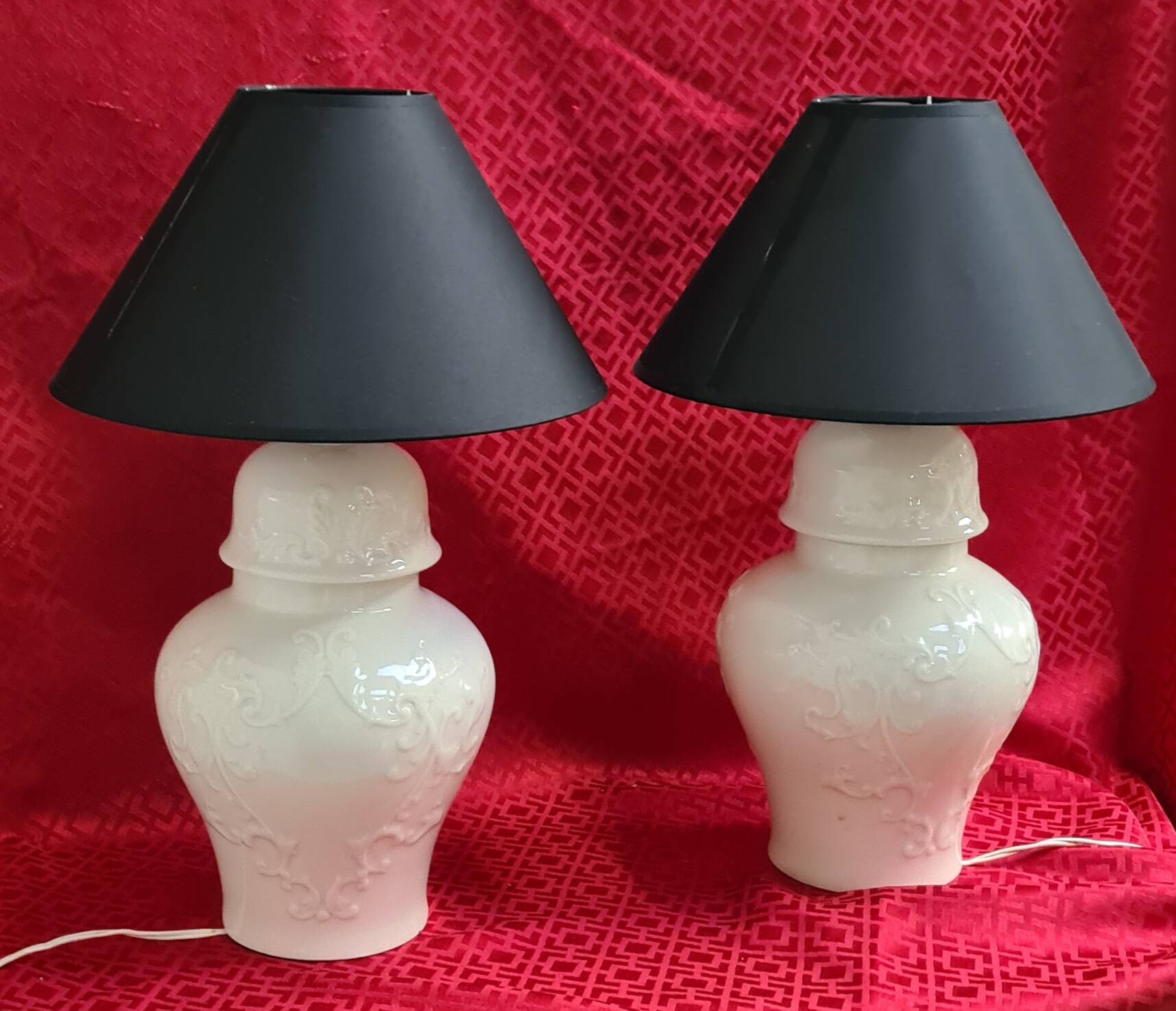 Two large pair of ceramic lamp