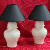 Two large pair of ceramic lamp