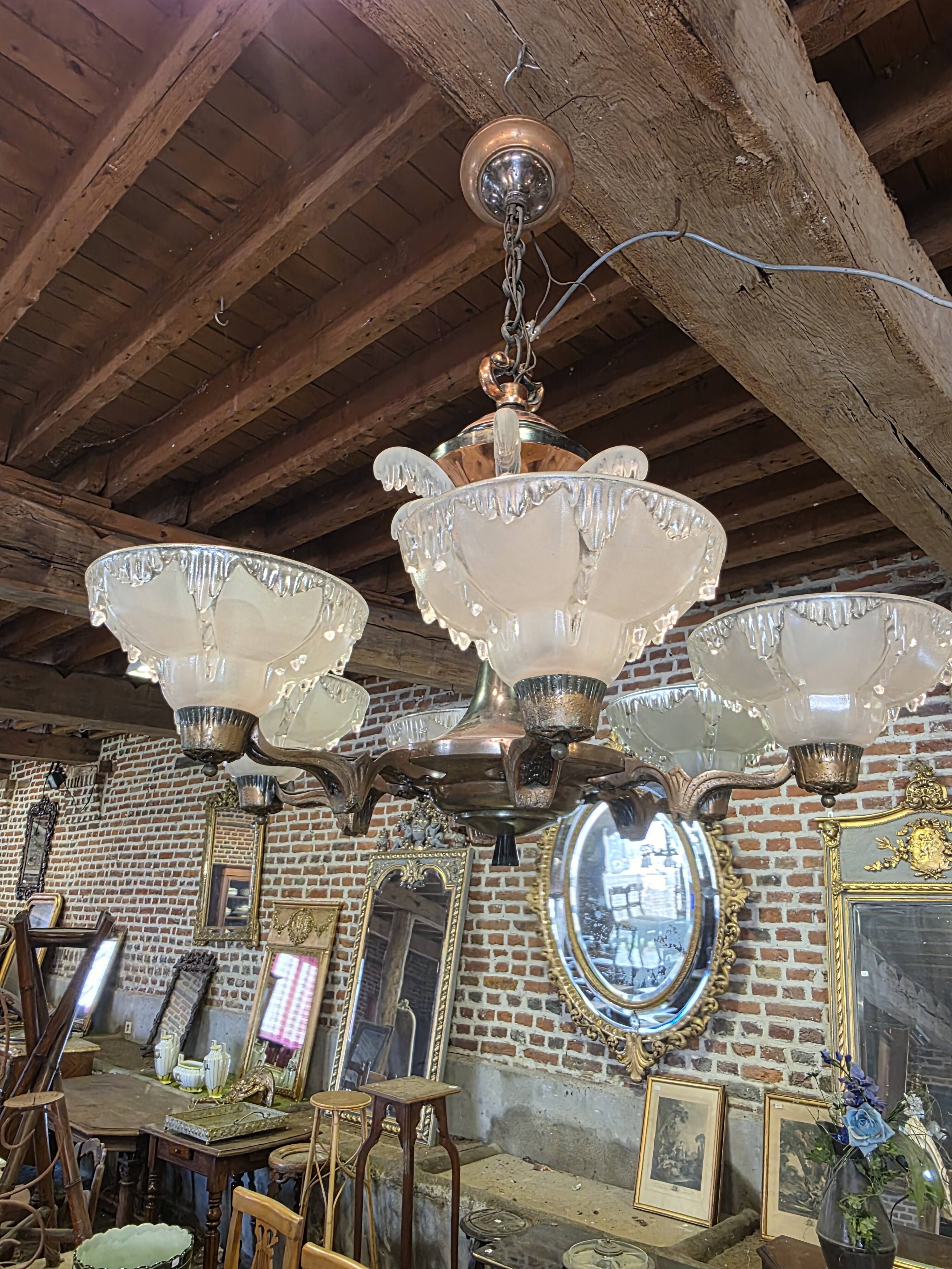 Ezan Art Deco 6-light chandelier